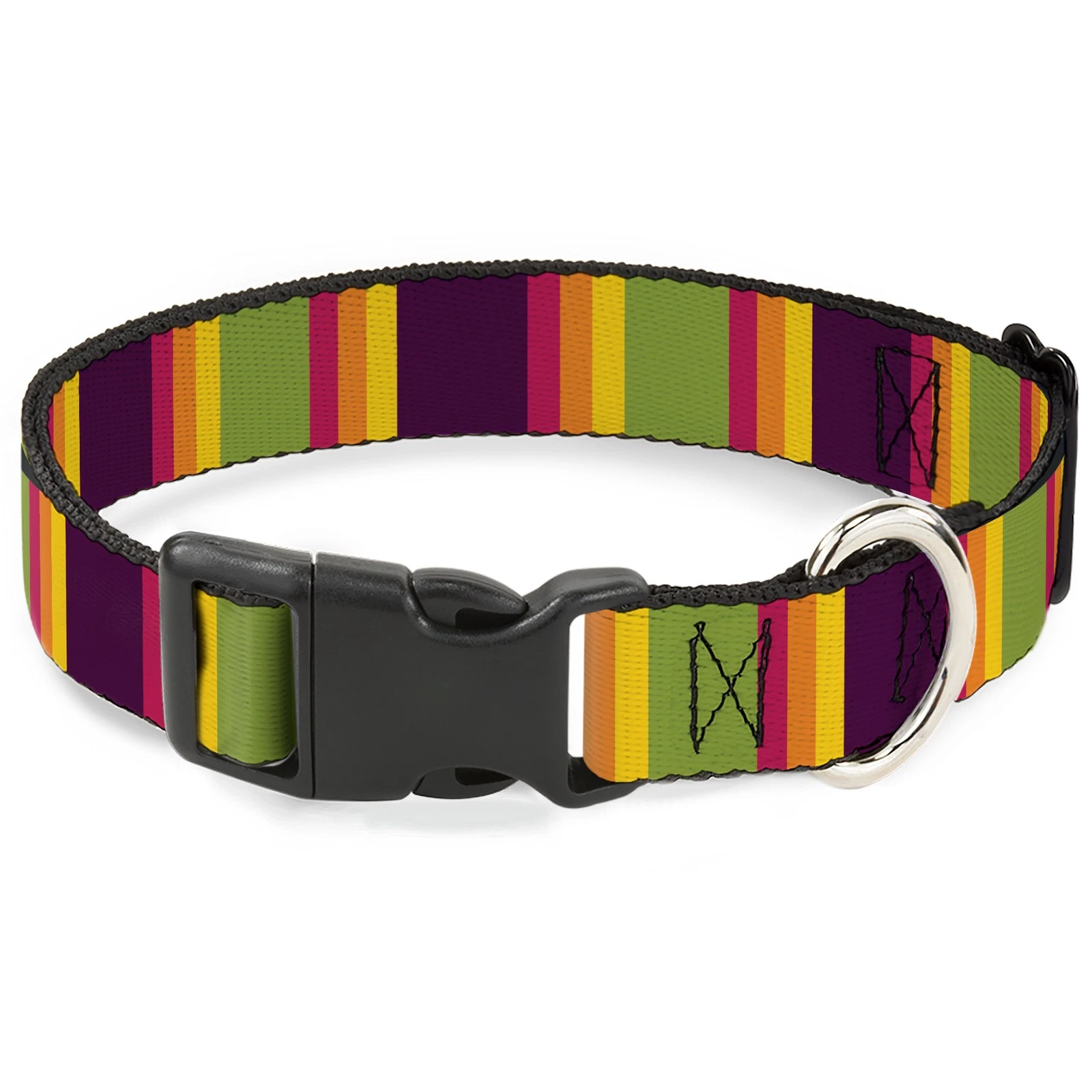 Plastic Clip Collar Summer Essentials Color Block 7 WIDE-Medium 16-23"