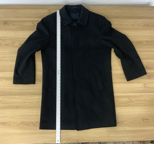 Authentic Giorgio Armani Men’s Overcoat Coat Size 46 WOOL Black Lined - Picture 3 of 6