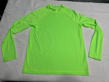 Lands  End Vibrant Neon Green Rash Guard Sun Protection Youth XL 14-16 New