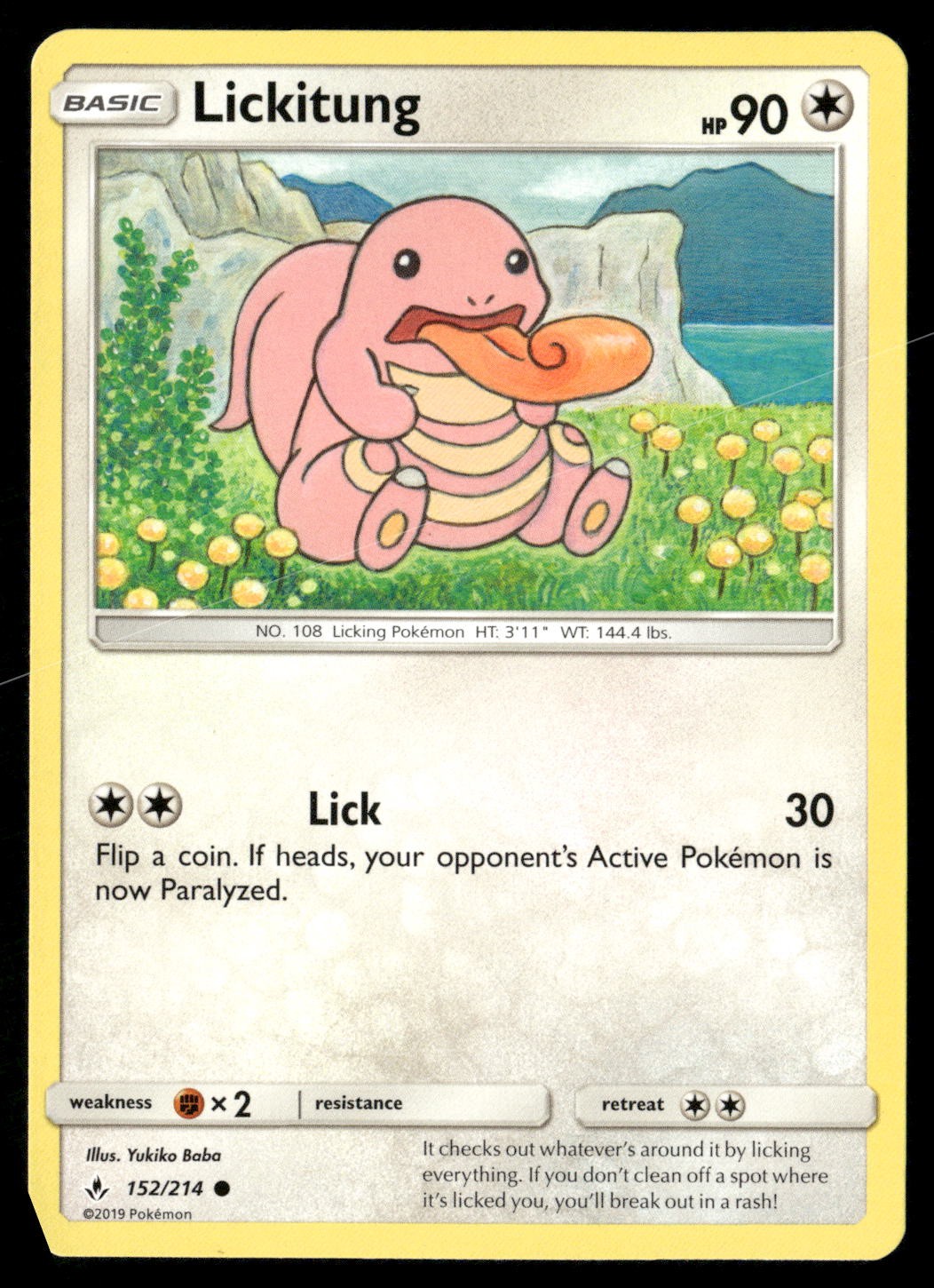 Lickitung 152/214 Common Unbroken Bonds Pokemon Lightly Played