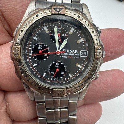 Vintage PULSAR BY SEIKO V657-X012 Chronograph Tachymeter Dive Watch
