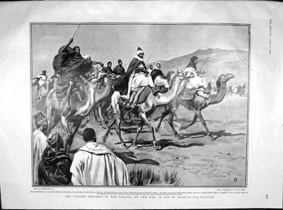 Alter antiker Druck 1904 Sahara Scheich Malain Fez verschleierter Prophet Shakespeare 20.