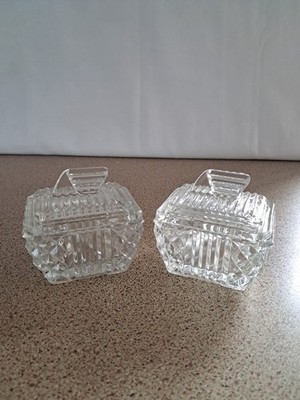 Set 2 kleine klassische Glas Schmuck Box Ornament
