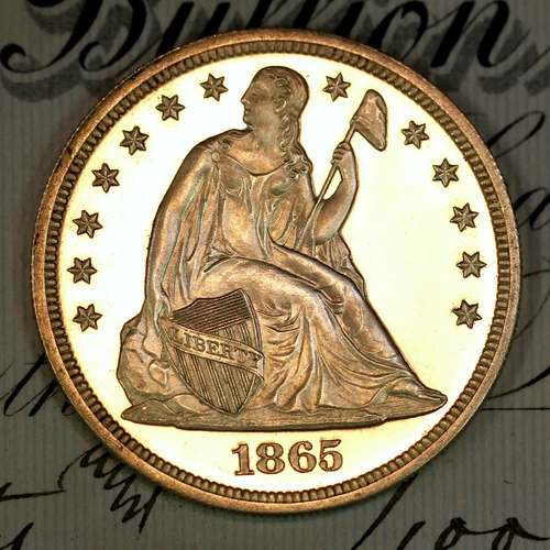 * 1865 ULTRA DCAM * PRISTINE++ GEM PROOF SEATED LIBERTY DOLLAR * FROM COLLECTION