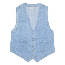 STAMPEDE Womens Denim Waistcoat Blue M