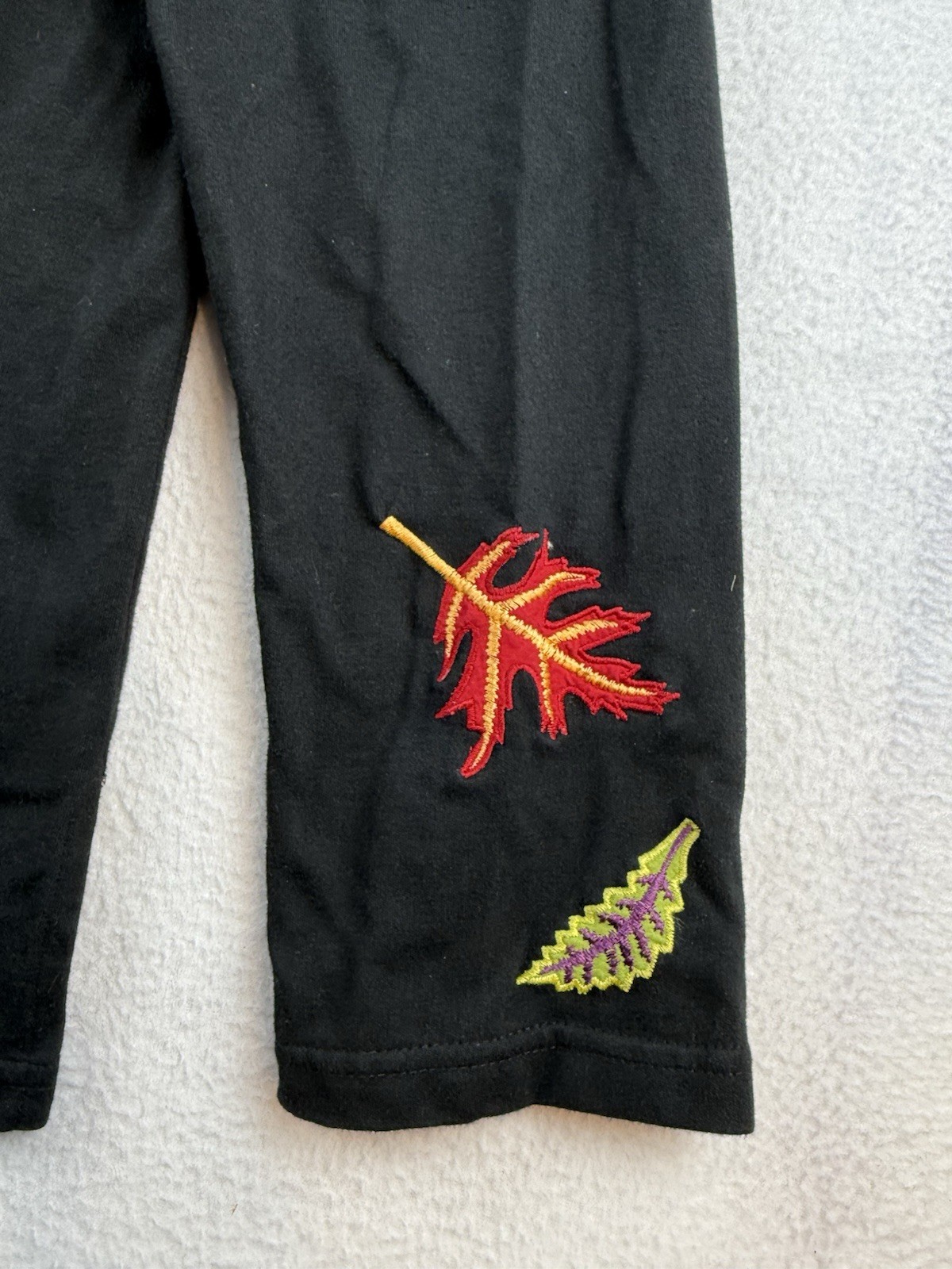 Michael Simon Black Split V Shirt Embroidered Lea… - image 2