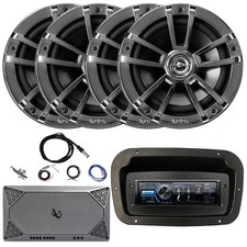 JVC KD-X560BT Bluetooth Marine Receiver, 4x 6.5" 225W Speakers, Amplifier W/Kit