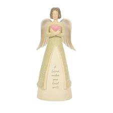 Enesco Foundations Friend Makes Your Heart Smile Angel Figurine 7.8 Inch