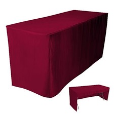 6' Fitted Tablecloth Table Cover Trade Show Event Open Back Side - 3 Sided Bu...