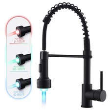 GIMILI Black Kitchen Faucet with Pull Down Sprayer Single Hole Stainless Stee...