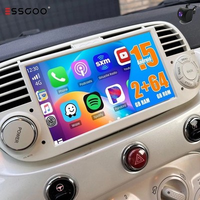 7'' Apple Carplay For Fiat 500 2007-2015 Car Stereo Radio Android15 GPS Navi AHD