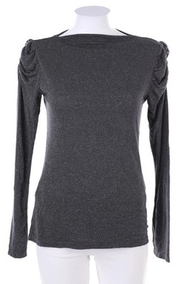 NUNA LIE Pullover Strick Glitzer Puffärmel M grau