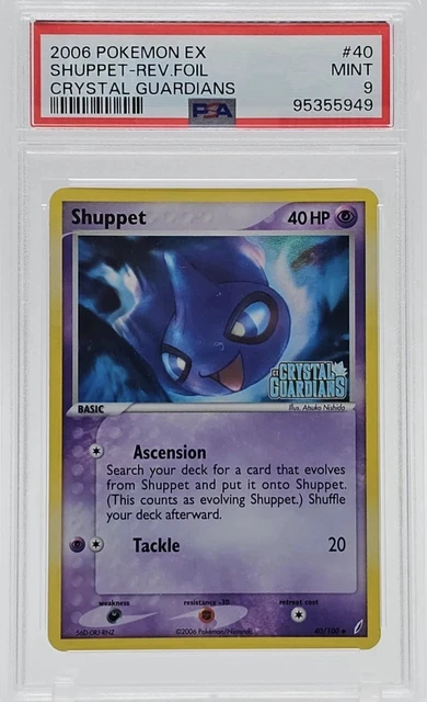 Pokemon TCG 2006 EX Crystal Guardians Shuppet 40/100 Reverse Holo PSA 9