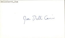 Joe DelliCarri Signed 3x5 Index Card Cut  Autograph Den