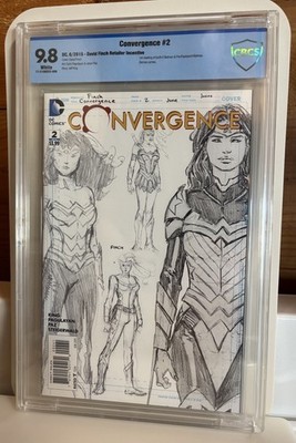 Convergence #2 CBCS 9.8 David Finch Sketch Cover (DC Comics June 2015)