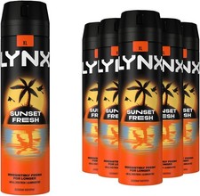 Lynx Sunset Fresh Men's Deodorant Body Spray, 6x200ml