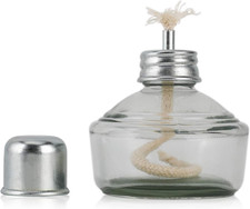 Alcohol Burner Lamp 150Ml Glass Bunsen Burners with Cotton Wick and Metal Cap, P