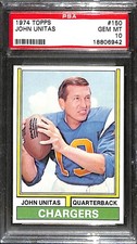 1974 Topps #150 JOHNNY UNITAS PSA 10 GEM-MT 18806942 