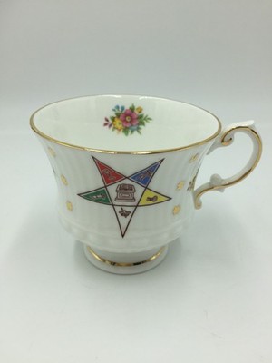 Vtg Masonic Order of Eastern Star Tea Cup,Elizabethan Staffordshire Bone China