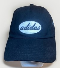 adidas Embroidered Logo Strapback Dad Hat Baseball Cap Black One Size