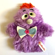 Vintage 1977 Russ Berrie Peabody Plush Hand Puppet Purple Monster USA Toy