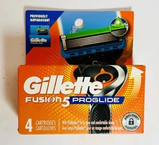 Gillette Fusion5 Proglide Razor Blades ~ 4 Cartridges ~ NEW & SEALED ~ FAST SHIP