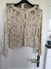 Traumhafter Cremefarbener Cardigan In Haekelo...