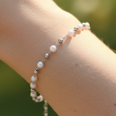 Elegant Silver Tone Brass Bracelet 925 Silver Plated Designer Bracelet
