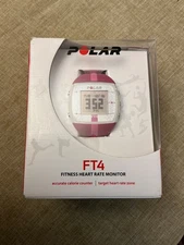Polar FT4 Heart Rate Monitor Watch w/HRM Strap Pink Complete (NEW BATTERY)