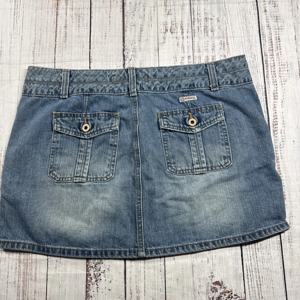 MINI FALDA VAQUERA HIDRÁULICA VINTAGE JUNIORS TALLA 13/14 DENIM DESGASTADO Y2K Foto 4 de 4