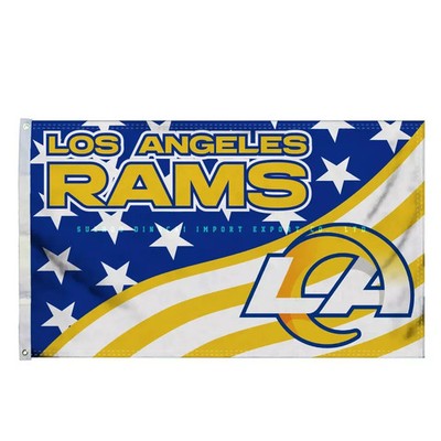 LA Los Angeles Rams Americana Logo Flag 3x5ft Stars and Stripes As is