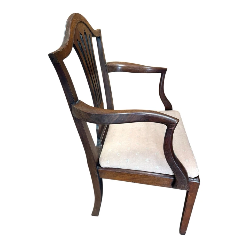 Antiguo Sillón Inglés Caoba - Circa 1800 - Diseño Elegante con Asiento Deslizante Foto 4 de 4