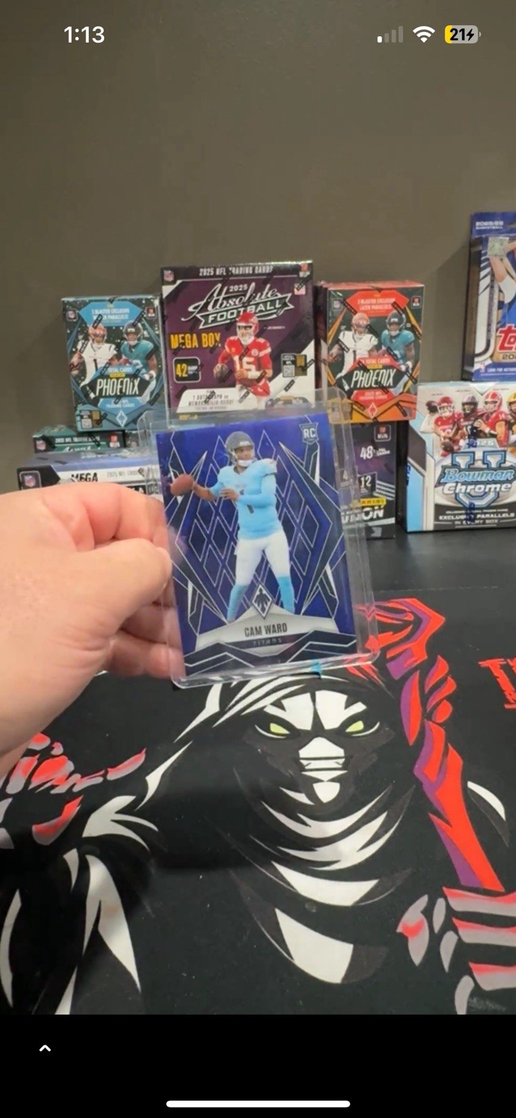 2025 Panini Phoenix - Rookies Cam Ward #194 Blue Winter /199 (RC)