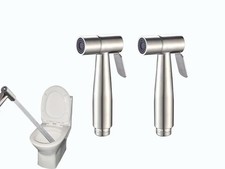 2 Pcs Bidet Toilet Sprayer Head Stainless Steel Handheld Sprayer for Bathroom