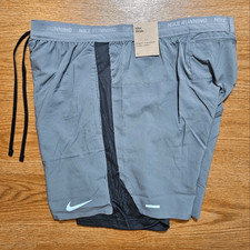 Nike Stride 2-In-1 Running Hybrid Shorts 7" S Brief Lined Wolf Grey DM4757-084