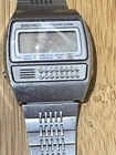 Seiko Calculator Watch C359-5000 LCD Digital  Vintage 1979 Missing Battery Cover