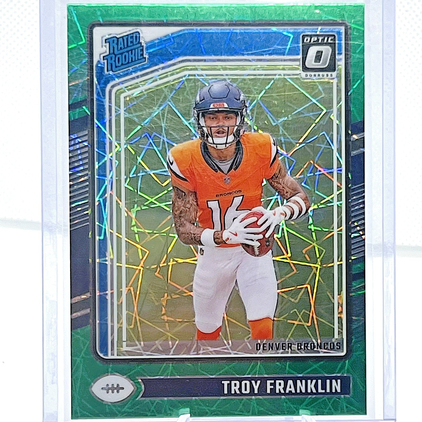 2024 Panini Donruss Optic Troy Franklin Rated Rookie #294 Green Velocity Prizm