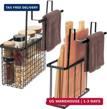 2 Pack Cabinet Door Organizer,Over The Cabinet Door Organizer with Towel Bars,Ha