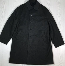 Tallia Uomo Wool Coat Men 46 Gray Overcoat Storm System Lined Designer Italy