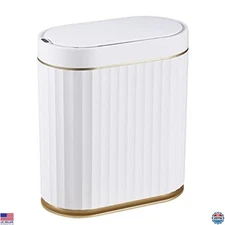 Automatic Motion Sensor Trash Can 2 Gallon Slim Bathroom Kitchen Office White
