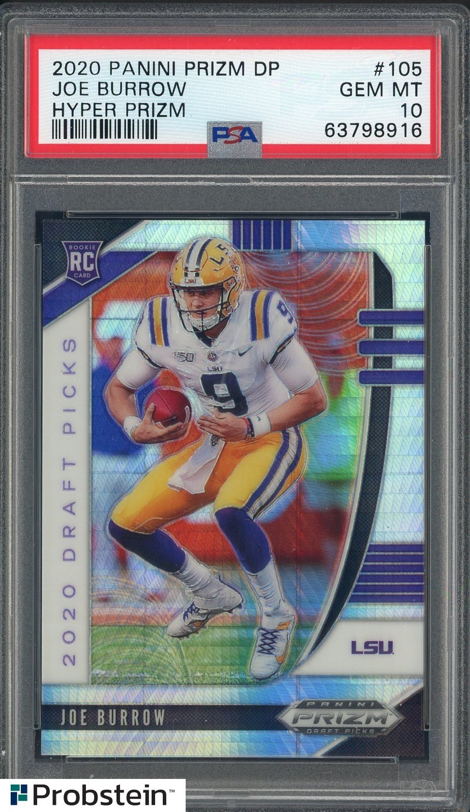 Joe Burrow Panini Prizm Draft Picks #105 Hyper Prizm