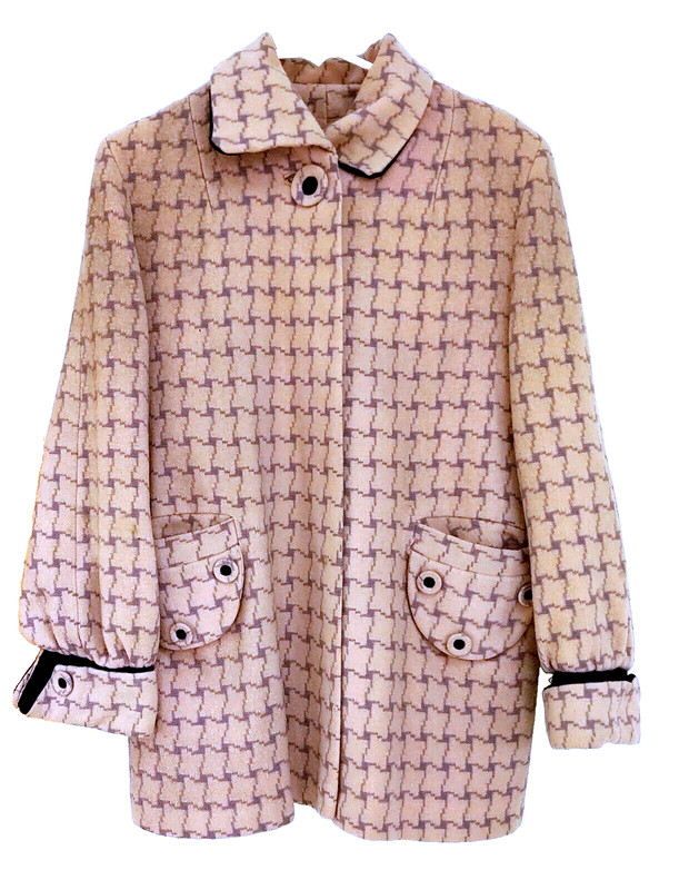 VINTAGE WOMANS PINK AND BLACK  SWING JACKET