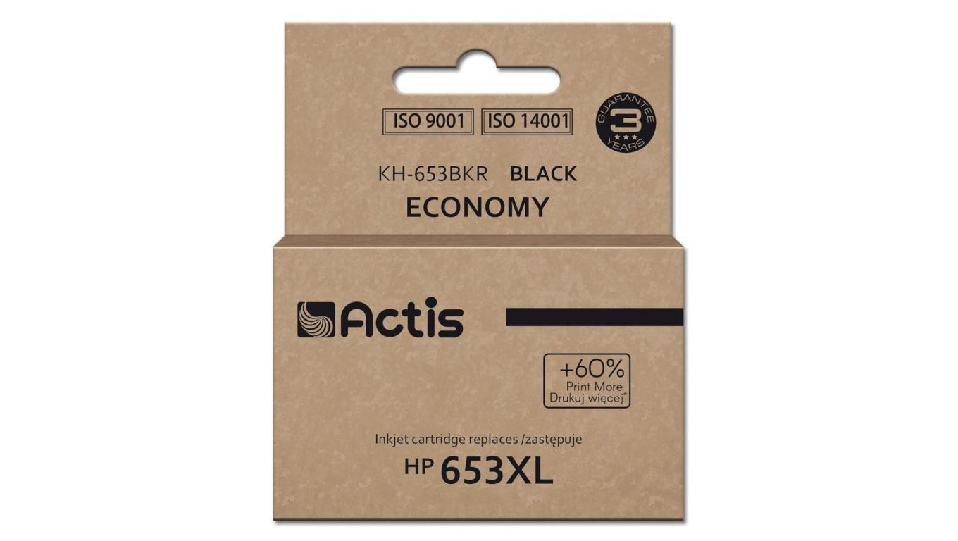 Tusz Actis KH-653BKR заменитель HP 653XL 3YM75AE Premium 20 мл 575 грамм 7090₽