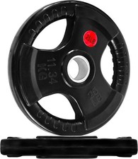 Fitvids Olympic 2-Inch Cast Iron Plate Weight 25LB Pair, Rubber Coated