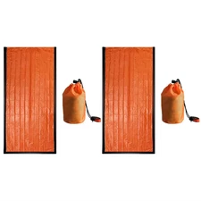 2 Pack Emergency Sleeping Bag Emergency Blanket Portable Thermal Sleeping Bag Su