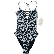 Maaji Reversible Cow Print Swimsuit One Piece Black White Size MEDIUM New NWT