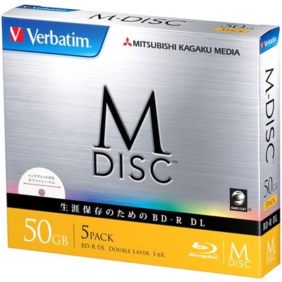 Mitsubishi Chemical Media DBR50RMDP5V1 Verbatim M-DISC BD-R DL DOUBLE LAYER 1-6X