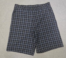 Pebble Beach Performance Men's Blue Plaid Golf Shorts Size 34