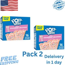 Pop-Tarts Frosted Strawberry Milkshake Toaster Pastries, Breakfast Foods