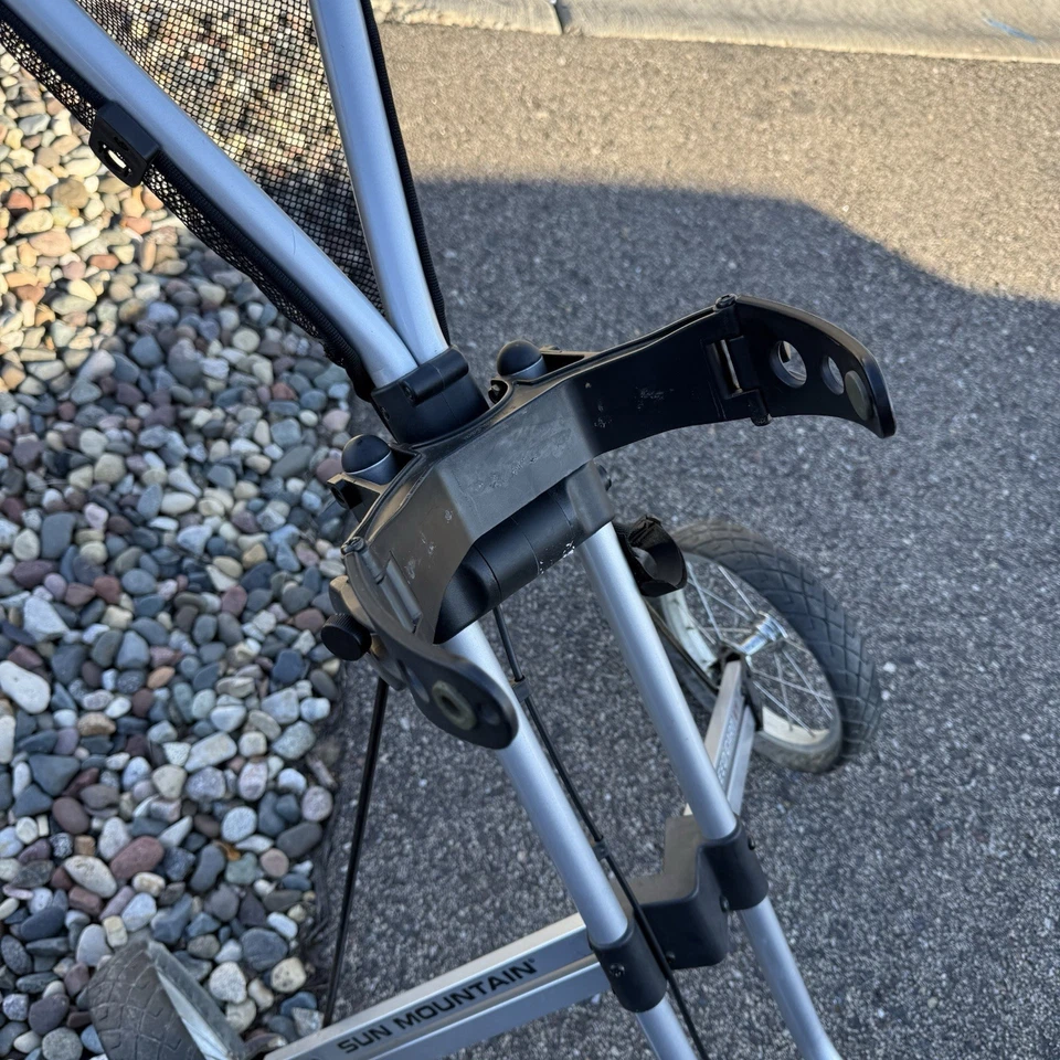 Sun Mountain Speed Cart V1 3 Wheel Golf Bag Cart Foldable Gray - Image 3 of 4